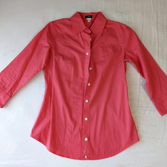 J. Crew Coral fitted Button Down Shirt Women's Size XS - Picture 6 of 6